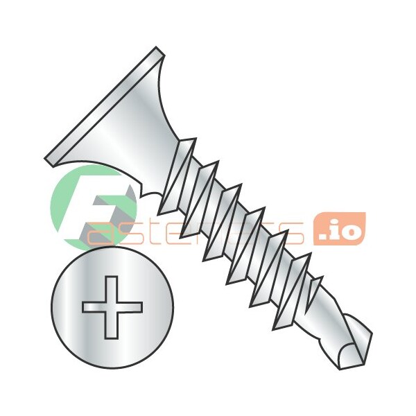 Newport Fasteners Drywall Screw, #6 x 1-1/4 in, Steel, Flat Head Phillips Drive, 8000 PK 182112 - main